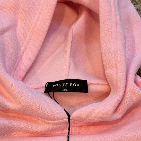 White Fox With Love & Kisses Oversized Hoodie Baby Pink Medium/Large NEW!! - Picture 8 of 9
